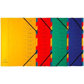 EXACOMPTA : Trieur avec élastiques - 12 compartiments 54120E