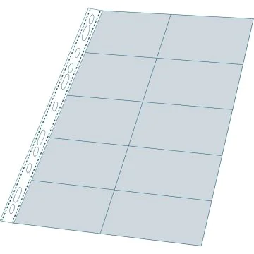 Pochettes perforées en PP lisse pour 10 cartes de Visite : EXACOMPTA Lot de 10 Visuel