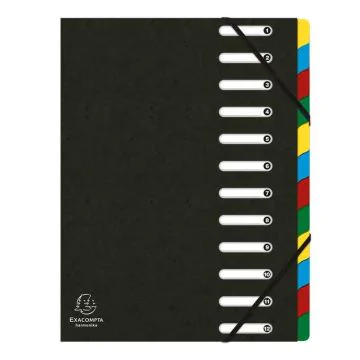 55121E EXACOMPTA  : Trieur avec élastiques  Noir