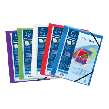 EXACOMPTA 55189E : Chemises Kreacover à élastiques - Couleurs assorties