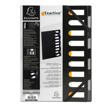 55334E EXACOMPTA  : Trieur Exactive avec élastiques  Noir