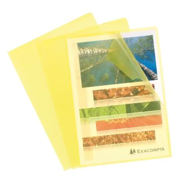 EXACOMPTA 56116E : Pochettes à coins A4 - PP12  - Jaune