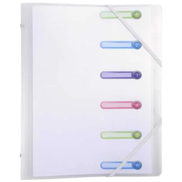 Photo Trieur avec élastiques Chromaline 6 compartiments - Incolore EXACOMPTA 