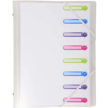 EXACOMPTA : Trieur avec élastiques - 8 compartiments 56187E Incolore photo