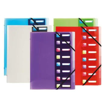 Trieur avec élastiques Crystal colours 8 compartiments EXACOMPTA 56610E Classement modèle