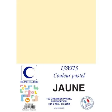 Chemise pour dossier A4 - 210 g - Jaune ELVE Isatis Lot de 102