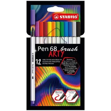 Stylo-feutre Pen 68 Brush Arty STABILO Lot de 12