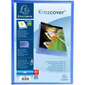 Protège-documents personnalisables de 40 vues - EXACOMPTA 5722E Bleu modèle