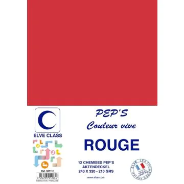 Chemise pour dossier A4 - Rouge ELVE Pep's Lot de 12
