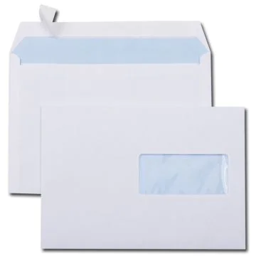 Lot de 500 Enveloppes autocollantes avec fenêtre C5 - 162 x 229 mm : GPV Modèle