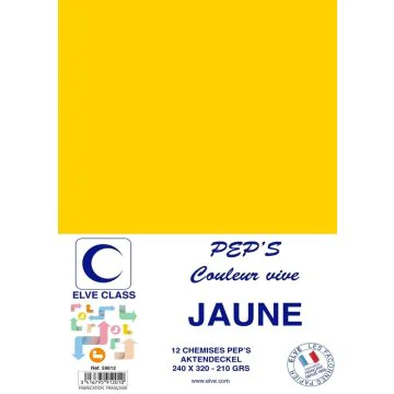 Chemise pour dossier A4 - Jaune ELVE Pep's Lot de 12