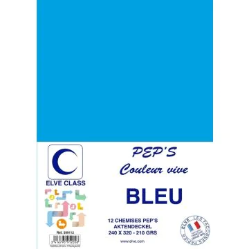 Chemise pour dossier A4 - Bleu ELVE Pep's Lot de 12