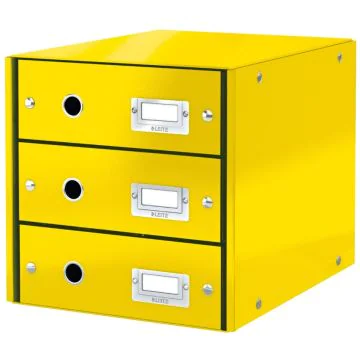 Photo Boite de classement WOW - 3 tiroirs - Jaune LEITZ Click et Store Image