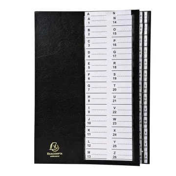 Trieur alphanumérique - 26 compartiments - Noir  621226E EXACOMPTA 