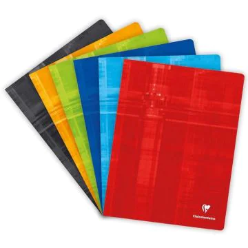 CLAIREFONTAINE 63341C : Cahier piqûre couverture pelliculée - 192 pages à grands carreaux - 240 x 320 mm