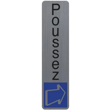 Plaque verticale adhésive de signalisation - Poussez : EXACOMPTA image