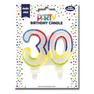 Bougie d'anniversaire Chiffre 30 : CLAIREFONTAINE image