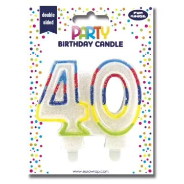 Bougie d'anniversaire Chiffre 40 : CLAIREFONTAINE image