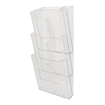 Présentoir mural A4 - Vertical - 3 compartiments - Cristal : EXACOMPTA Office image