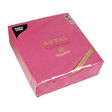 Lot de 50 Serviettes en papier - Fuchsia - 400 x 400 mm - Royal Collection PAPSTAR Visuel