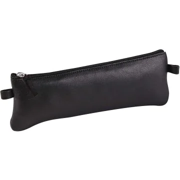 Trousse plate pour stylos - Cuir Noir : CLAIREFONTAINE Photo