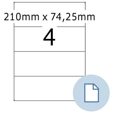 Étiquettes adhésives - 210 x 74,25 mm - Blanc : HERMA Dataprint Lot de 2000 Visuel