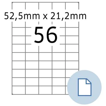 Étiquettes adhésives - 52,5 x 21,2 mm - Blanc : HERMA Dataprint Lot de 28000 Visuel
