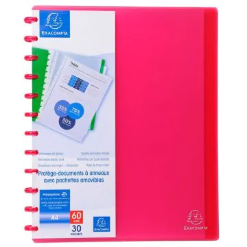 Protège-documents amovibles translucide de 60 vues - Rouge EXACOMPTA Image
