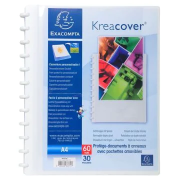 Protège-documents amovibles personnalisable de 60 vues - Blanc EXACOMPTA Kreacover Image
