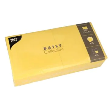 Photo Lot de 250 serviettes de table unies - Jaune PAP STAR Restaurant