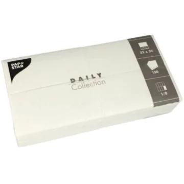 Serviettes de Table Bistro - 330 x 330 mm - Blanc : PAP STAR Lot de 250 Visuel