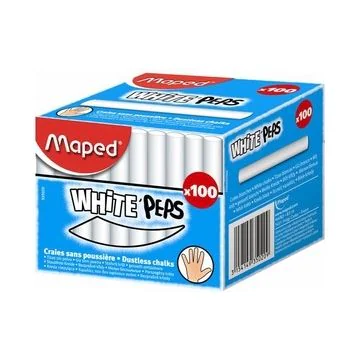 Boite de 100 craies pour tableau - Blanc : MAPED