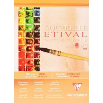 Bloc étude aquarelle A5 - 148 x 210mm - Lot de 5 : CLAIREFONTAINE Etival image