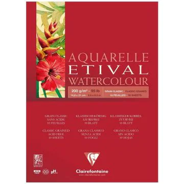 Bloc aquarelle - A5 - 148 x 210 mm - Lot de 12 : CLAIREFONTAINE Etival image