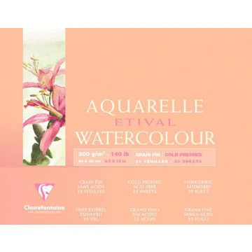 Bloc aquarelle - 240 x 300 mm - Lot de 2 : CLAIREFONTAINE Etival Watercolour image