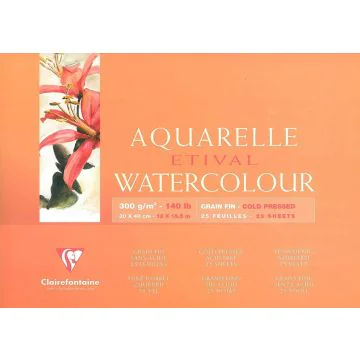 Bloc aquarelle - 300 x 400 mm - Lot de 2 : CLAIREFONTAINE Etival Watercolour image