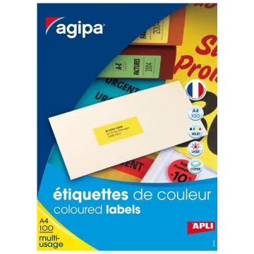 Étiquettes adresses rouges fluo - 70 x 31 mm : AGIPA Lot de 2700 Image