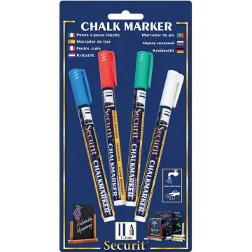 Feutre à craie liquide 1 - 2 mm - Assortiment basic : SECURIT Lot de 4 Image