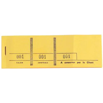 Passe-partout Jaune Carnet de tickets Coupon modèle