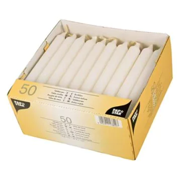 Bougie chandelier - Blanc 20 cm : FLAVOUR by GALA Lot de 50 image