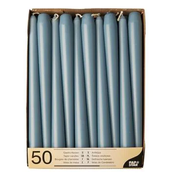 Bougie chandelier - Bleu Arctique 25 cm : PAP STAR Lot de 50 image