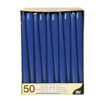 Bougie chandelier - Bleu Foncé 25 cm : PAP STAR Lot de 50 image