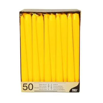 Bougie chandelier - Jaune 25 cm PAP STAR Lot de 50 image