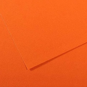 Feuille de papier dessin Mi-teintes - Orange rouge - 500 x 650 mm : CANSON Visuel
