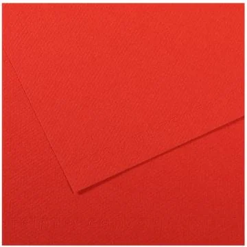 Feuille de papier dessin Mi-teintes - Rouge coquelicot - 500 x 650 mm : CANSON Visuel