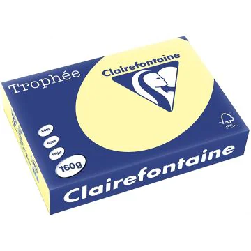 Ramette de papier Trophée de 250 feuilles A4 160g - Jaune canari : CLAIREFONTAINE Visuel