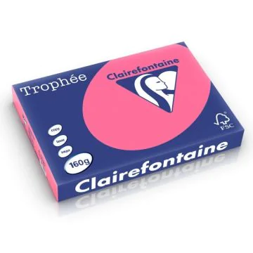Ramette de papier de 250 feuilles A3 160g - Rose Fuchsia : CLAIREFONTAINE Trophée Image