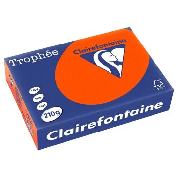 Ramette de papier de 250 feuilles A4 210g - Rouge Cardinal : CLAIREFONTAINE Trophée Visuel