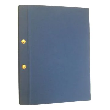 D91 ELVE : Lot de 15 reliures d'archives de notaires - Bleu Classeur à vis en laiton