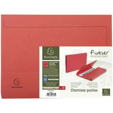 Chemises à poche - Rouge EXACOMPTA Forever Lot de 10 Image